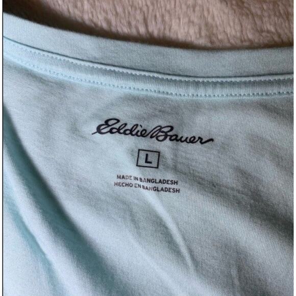 Eddie Bauer Light Blue Minimalist V-Neck T-Shirt Size Large - Picture 4 of 7
